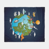 What’s happening around planet earth. フリースブランケット (正面(横))