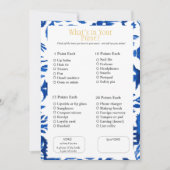 What’s in Your Purse? Bridal  Shower Blue Game 招待状 (正面)