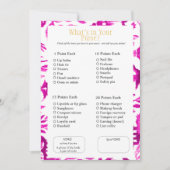 What’s in Your Purse? Bridal  Shower Pink Game 招待状 (正面)