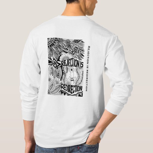 What’s Next? – Black and White Surreal Hand-Drawn Tシャツ (裏面)