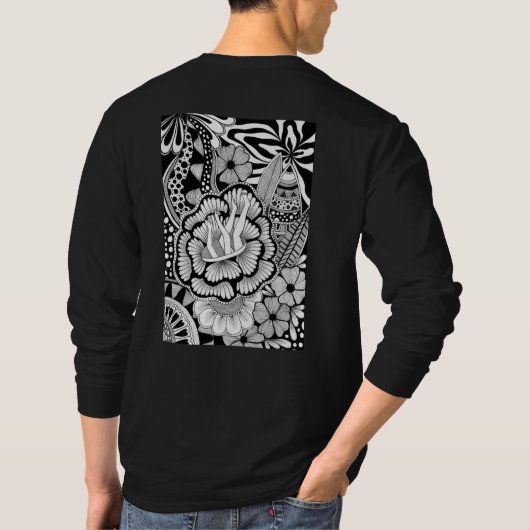 What’s Next? – Black and White Surreal Hand-Drawn Tシャツ (裏面)