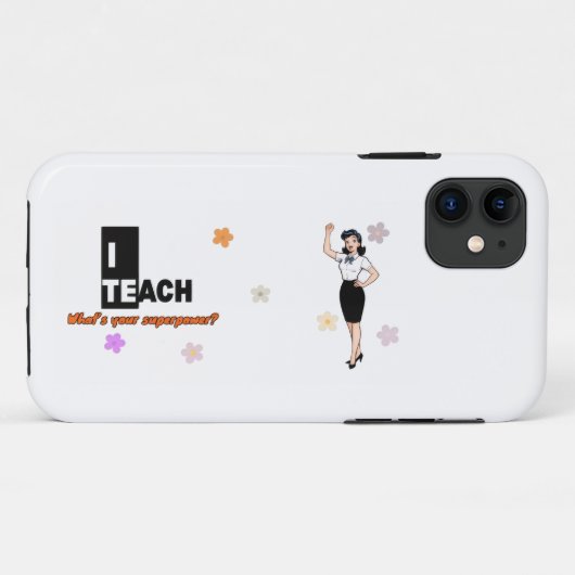 What’s Your Superpower Stickers – Teacher Gift Case-Mate iPhoneケース (裏面(横))