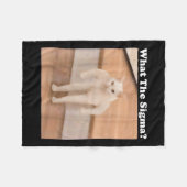 What Sigmaミーム猫ミームインターネットミームおもしろいミーム フリースブランケット (正面(横))