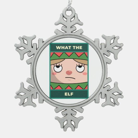 What The小妖精や小人 スノーフレークピューターオーナメント (正面)