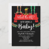 What The Christmas Baby Shower Announcement 招待状 (正面)