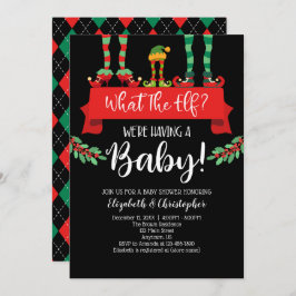 What The Christmas Baby Shower Announcement 招待状