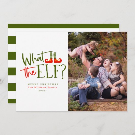 What The Christmas Photo Cards(クリスマスフォト小妖精や小人カード) シーズンカード (正面/裏面)