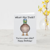 What The Duck Geburtstagskarte カード (黄色い花)