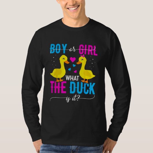 What the Duck is it GenderシャツGendをリビールおもしろいする Tシャツ (正面)
