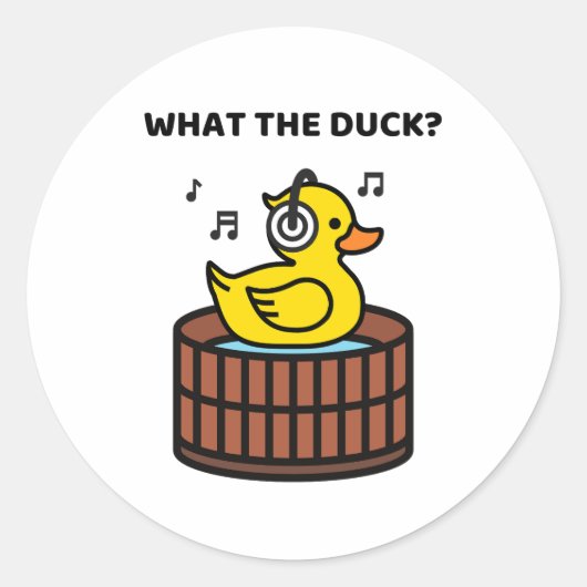 What The Duck Pun Roundステッカー ラウンドシール (正面)