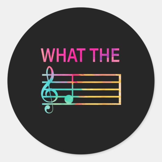 What The F Music Funny Clef Note Music Humor Music ラウンドシール (正面)