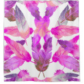 What the Flock! Flamingo Pink feathers シャワーカーテン (正面)