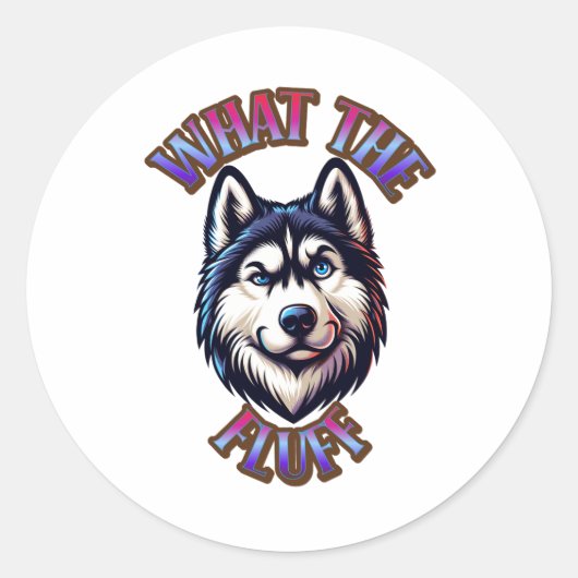 What The Fluff Paw Print Magnet ラウンドシール (正面)