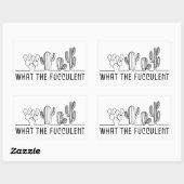 What The Fucculent Cactus Succulent Line Artミーム 長方形シール (シート)