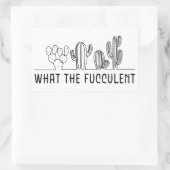 What The Fucculent Cactus Succulent Line Artミーム 長方形シール (バッグ)