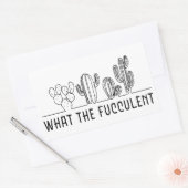 What The Fucculent Cactus Succulent Line Artミーム 長方形シール (封筒)