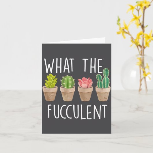 What The Fucculent Cactus Succulent Plant Gift カード (黄色い花)