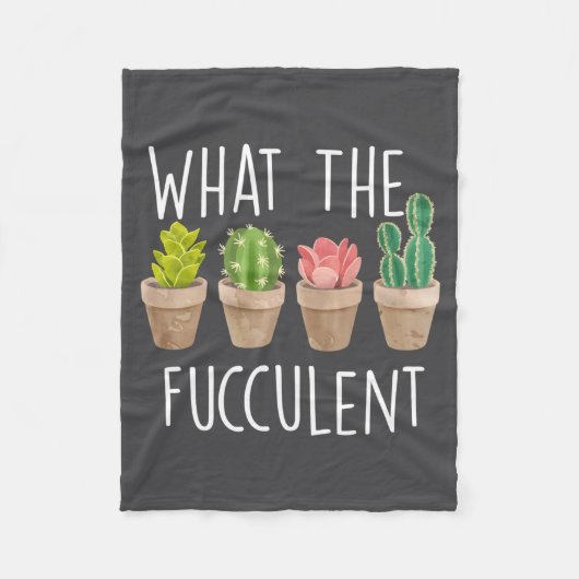 What The Fucculent Cactus Succulent Plant Gift  フリースブランケット (正面)