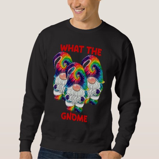 What The Gnome Merry Christmas Tie Dye Pajamas スウェットシャツ (正面)