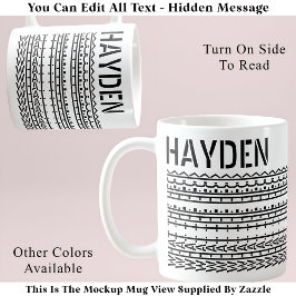 What The Heck & Name Hiddenメッセージ137BW おもしろい コーヒーマグカップ