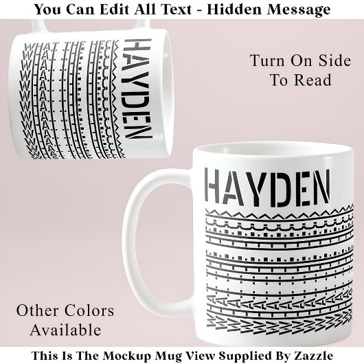 What The Heck & Name Hiddenメッセージ137BW おもしろい コーヒーマグカップ