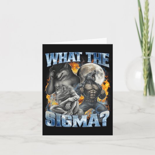 What The Sigma Cool Funny Alpha Wolf Werewolf Boot カード (正面)