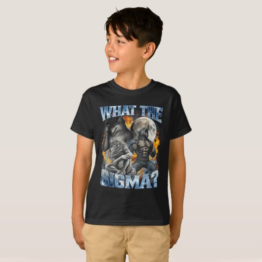 What The Sigma Cool Funny Alpha Wolf Werewolf Boot Tシャツ (正面フル)