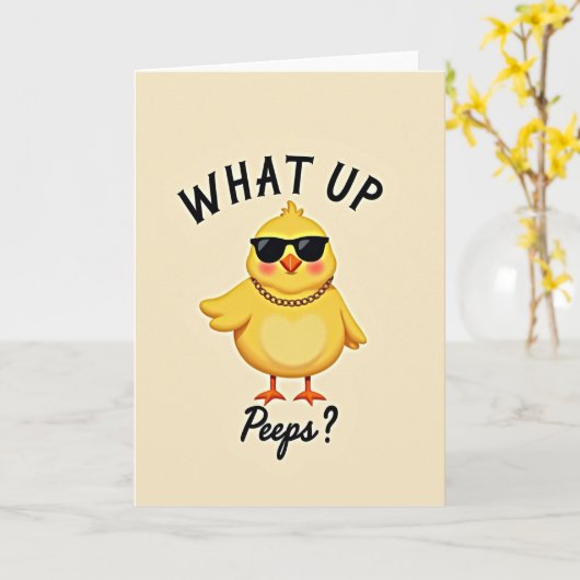 What Up Cool Chick Happy Card カード (黄色い花)