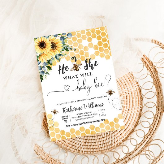 What Willベビービーハニービーベイビーシャワー 招待状