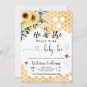 What Willベビービーハニービーベイビーシャワー 招待状 (正面)