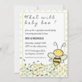 What Willベビービー赤ちゃんシャワーBee Gender Reveal 招待状 (正面)