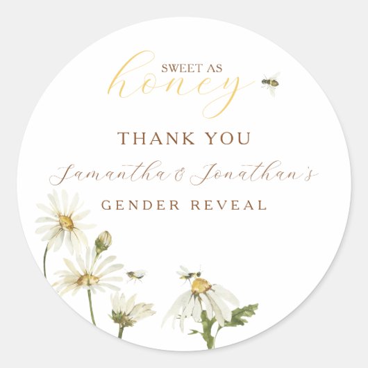 What Will Baby Be Gender Reveal ラウンドシール (正面)