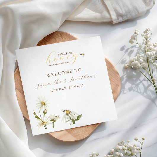 What Will Baby Be Gender Reveal Napkin スタンダードカクテルナプキン