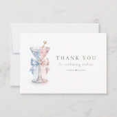 What Will Baby Be Modern Tini Gender Reveal サンキューカード (正面)