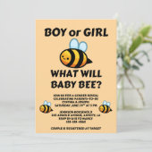 What Will Baby Bee Gender Reveal  招待状 (スタンド正面)