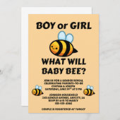 What Will Baby Bee Gender Reveal  招待状 (正面/裏面)