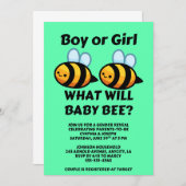 What Will Baby Bee Gender Reveal 招待状 (正面/裏面)