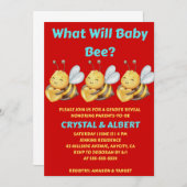 What Will Baby Bee Gender Reveal 招待状 (正面/裏面)