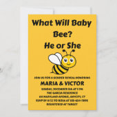 What Will Baby Bee Gender Reveal 招待状 (正面)