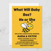 What Will Baby Bee Gender Reveal 招待状 (正面/裏面)