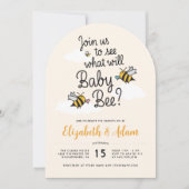 What Will Baby Bee? Gender Reveal Couples Shower 招待状 (正面)