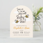 What Will Baby Bee? Gender Reveal Couples Shower 招待状 (スタンド正面)