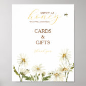 What Will Baby Bee Gender Reveal Tabletop Sign ポスター (正面)