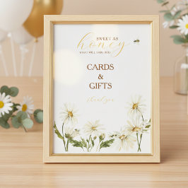 What Will Baby Bee Gender Reveal Tabletop Sign ポスター