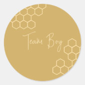 What Will Baby Bee Golden Beige Team Boy ラウンドシール (正面)
