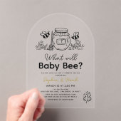 What will Baby Bee Hand-drawn Honey Gender Reveal アクリル招待状 (インサイチュ (ポータブル))