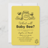 What will Baby Bee? Hand-drawn Honey Gender Reveal 招待状 (正面)