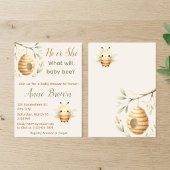What Will Baby Bee Honey Bee Gender Reveal 招待状