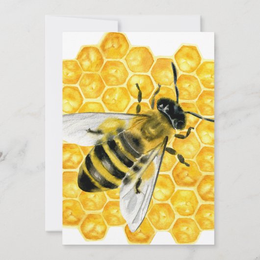 What Will Baby Bee Rustic Honeycomb Gender Reveal 招待状 (裏面)