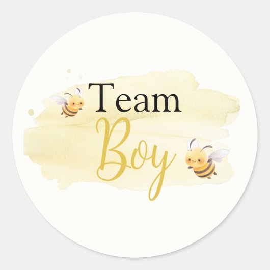 What Will Baby Bee Team Boy ラウンドシール (正面)